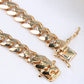 14K Tricolor Gold St Jude 3tone Bracelet 7mm 8.5in