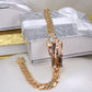 14K Tricolor Gold St Jude 3tone Bracelet 7mm 8.5in