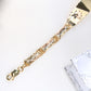 14K Tricolor Gold ID Flower Bracelet 5mm 7.5in