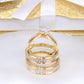 10K Yellow Gold Diamond Wedding Trio Set Rings
