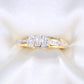 10K Yellow Gold Diamond Wedding Trio Set Rings