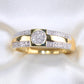 10K Yellow Gold Diamond Wedding Trio Set Rings