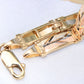 14K Tricolor Gold ID Flower Bracelet 5mm 7.5in