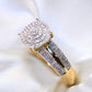 10K Yellow Gold Diamond Wedding Trio Set Rings