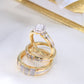 10K Yellow Gold Diamond Wedding Trio Set Rings