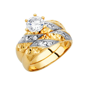 14K Wedding Trio Set Rings