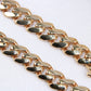 14K Tricolor Gold St Jude 3tone Bracelet 7mm 8.5in