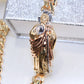 14K Tricolor Gold St Jude 3tone Bracelet 7mm 8.5in