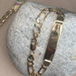 14K Gold Hollow Figaro ID Link Bracelet 8.5"