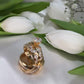 14K Yellow Gold CZ Wedding Trio Set Rings