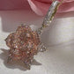 10K Rose Gold Diamond Flower Charm