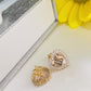 14K Yellow Gold Heart Quinceañera Earrings
