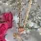 14K Tricolor Gold Rose And Stem Charm