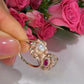 14K Gold Tricolor Rose Gold Flower Ring