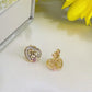 14K Yellow Gold Heart Quinceañera Earrings