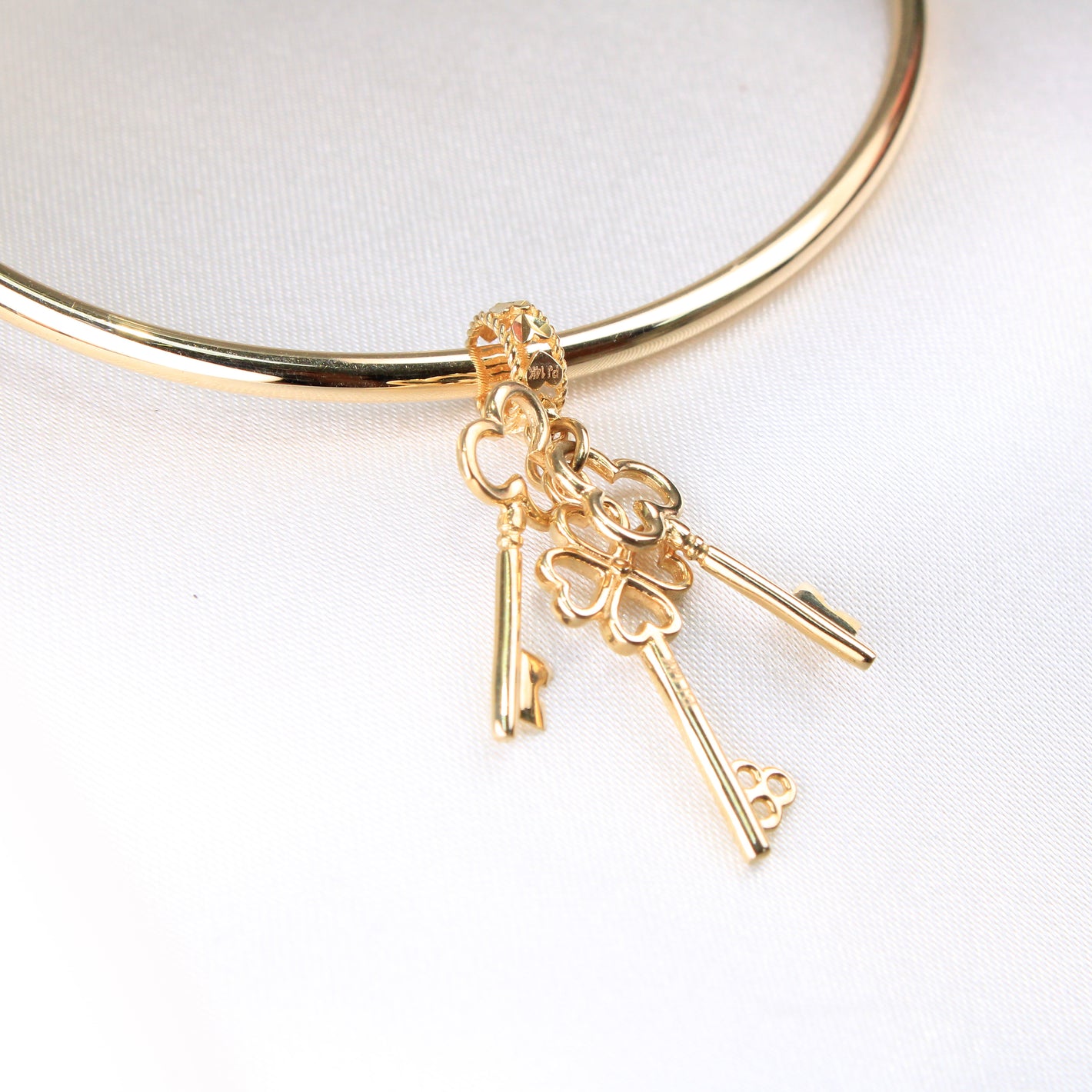 14K Yellow Gold Keys Dangle Charm