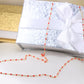 14K Yellow Gold Red Beaded Necklace 18in