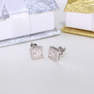 14K White Gold Diamond Earrings