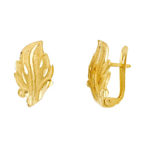 14K Yellow Gold Leaf Earrings