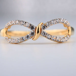 14K Yellow Gold Infinity CZ Ring