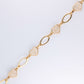 14K Yellow Gold CZ Heart Bracelet 11.8mm 7in