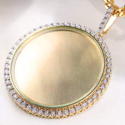 10K Yellow Gold Diamond Personalized Picture Charm