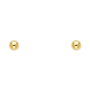 14K Yellow Gold Ball Earrings (6mm) w/Screw