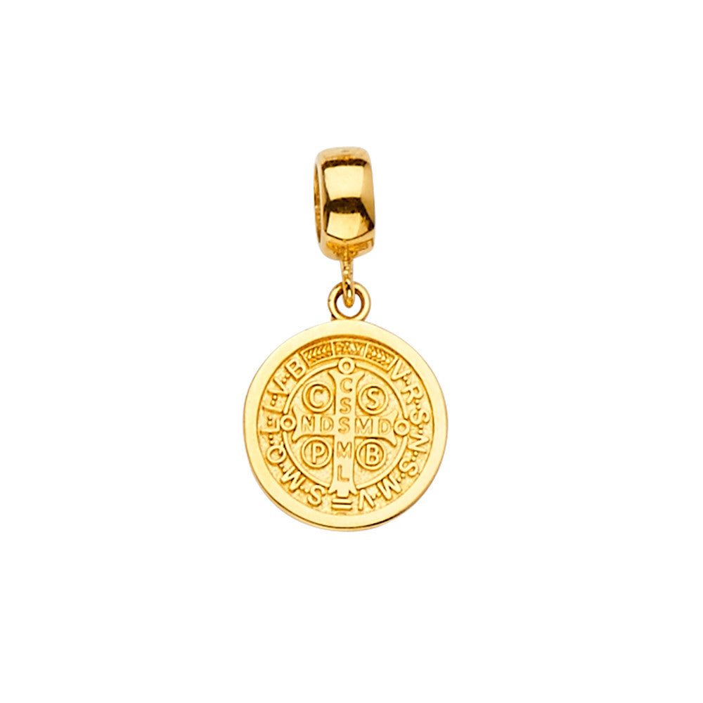 14K Yellow Gold St Benedict Dangle Charm