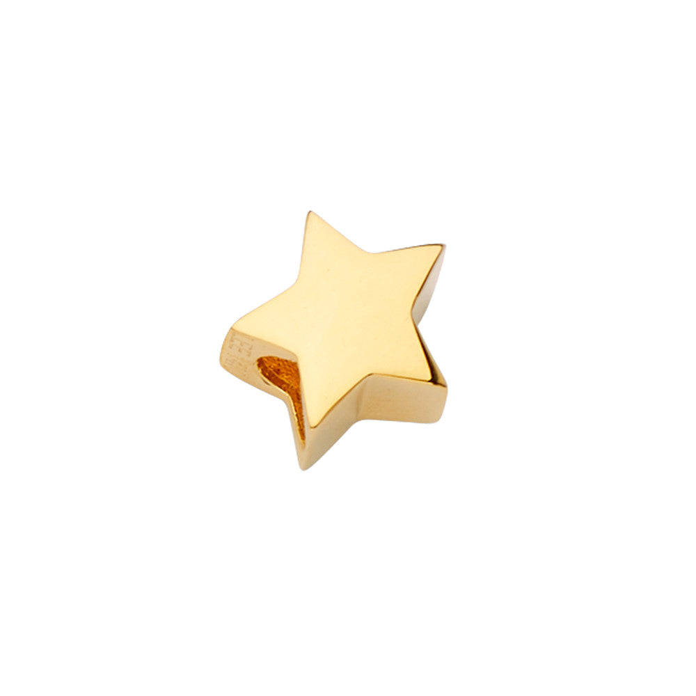14K Yellow Gold Star Slider Charm