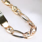 14K Tricolor Gucci Link ID Bracelet 5mm 8in