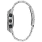 Side profile of the Citizen JX1001-51E showcasing the silver-tone stainless steel case and bracelet.