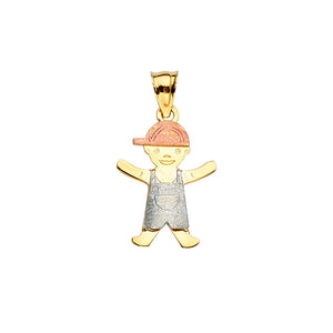 14K Tricolor Gold Little Boy Charm