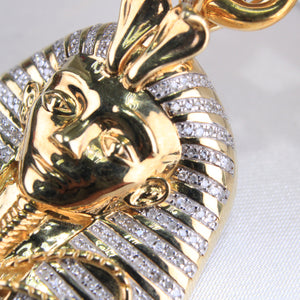 10K Yellow Gold Diamond Pharaoh Egyptian King Charm