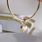 14K Yellow Diamond Cut Heart Dangle Charm