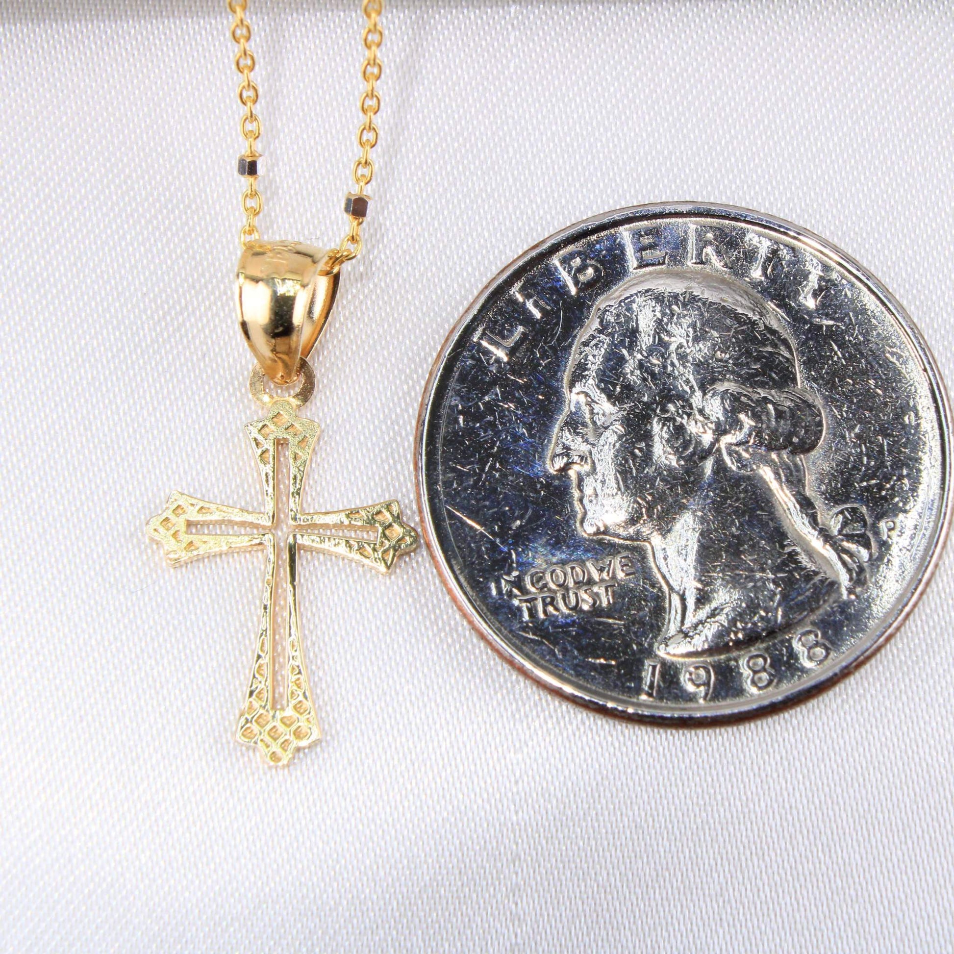 14K Yellow Gold Cross Charm14K Yellow Gold Cross Charm
Chain Sold Separately 14K Yellow Gold Cross Charm
 
Material Type–14k Gold 14K Yellow Gold Cross Charm
 
Approximate Dimensions 14K YelloAll CharmsAlexanderAlexander Gold & Diamonds14K Yellow Gold Cross Charm