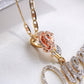 10K Yellow Gold Diamond Rose Queen Charm