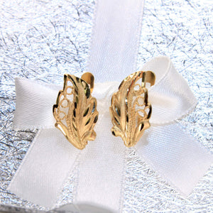 14K Yellow Gold Leaf Earrings