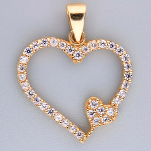 14K Yellow Gold Heart Charm