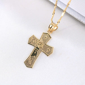 14K Yellow Gold Cross Charm