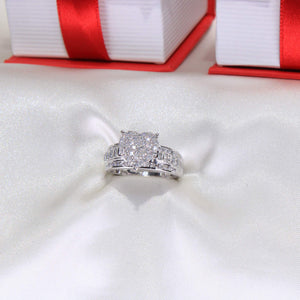 10K White Gold Heart Diamond Ring
