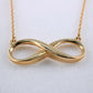 14K Yellow Gold Infinity Necklace 18in