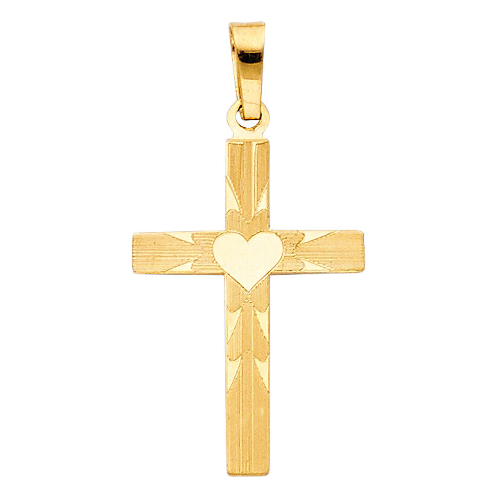 14K Yellow Gold Cross Charm