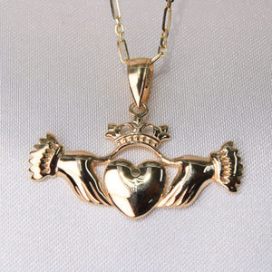 14K Yellow Gold Claddagh Charm