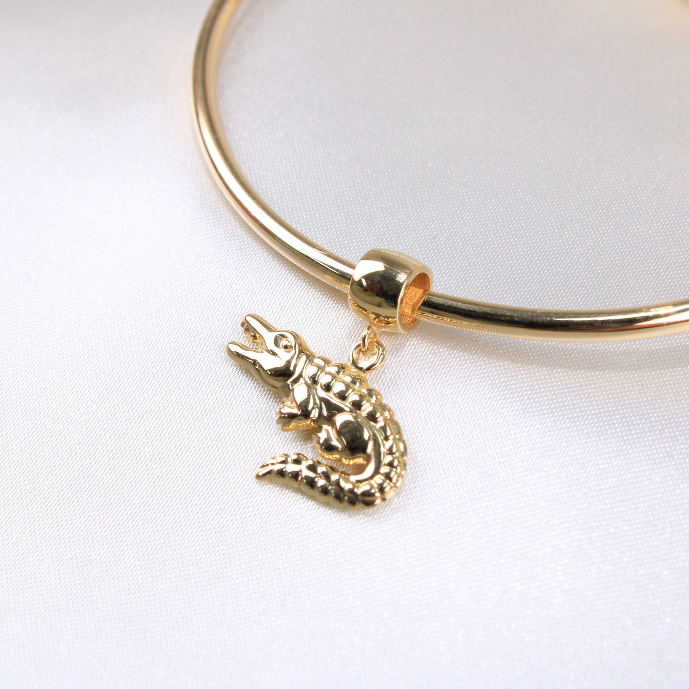 14K Yellow Gold Alligator Dangle Charm