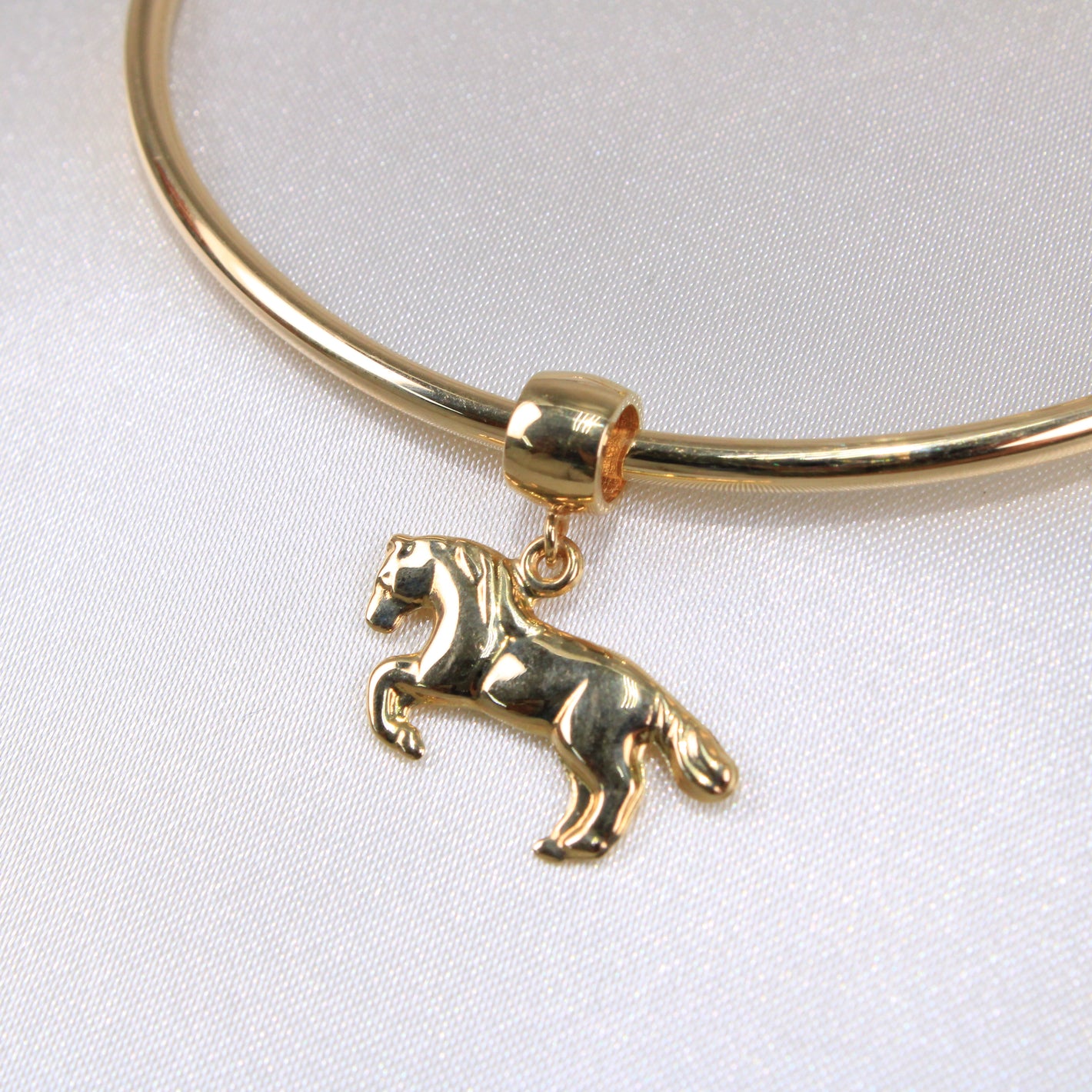 14K Yellow Gold Horse Dangle Charm