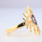 14K Yellow Gold Blue CZ Evil Eye Ring