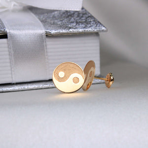 14K Yin Yang Earrings