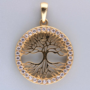 14K Yellow Gold Tree of Life Charm