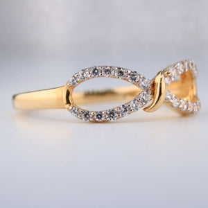 14K Yellow Gold Infinity CZ Ring