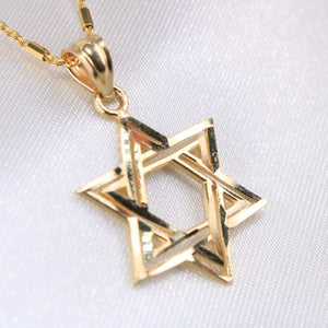 14K Yellow Gold Star Of David Charm